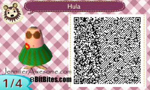Animal Crossing: New Leaf Hula Outfit QR 1