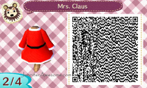 Animal Crossing: New Leaf Mrs. Claus QR code