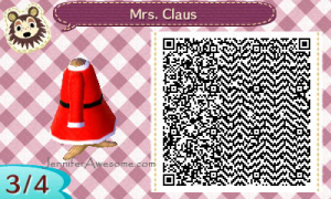 Animal Crossing: New Leaf Mrs. Claus QR code