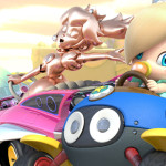 Pink Gold Princess Peach with Baby Rosalina