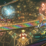 Rosalina on Rainbow Road (N64) in Mario Kart 8