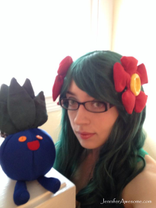 Bellossom Cosplay with Oddish Plushie