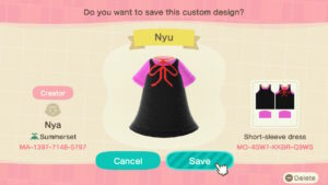 ACNH Elfen Lied Nyu Cosplay custom design code